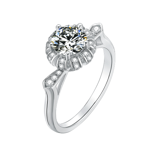Popular 925 Silver Trendy Pure Crown  Ring With Created Diamond New Model Ring With Good Quality For Women